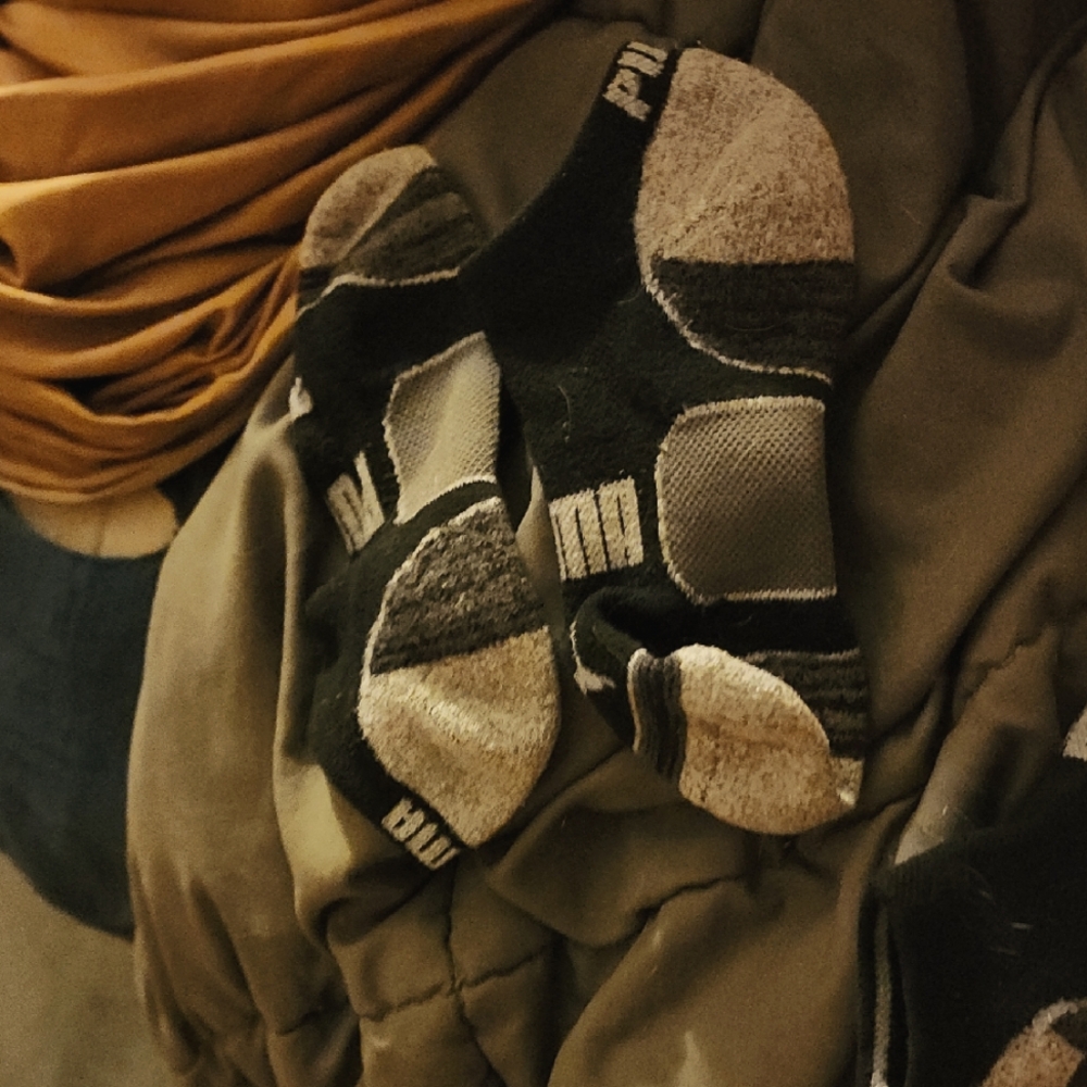 PUMA Black and Gray Performance Socks